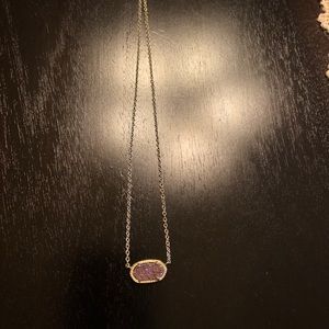 Kendra Scott Elisa Purple Druzy Necklace